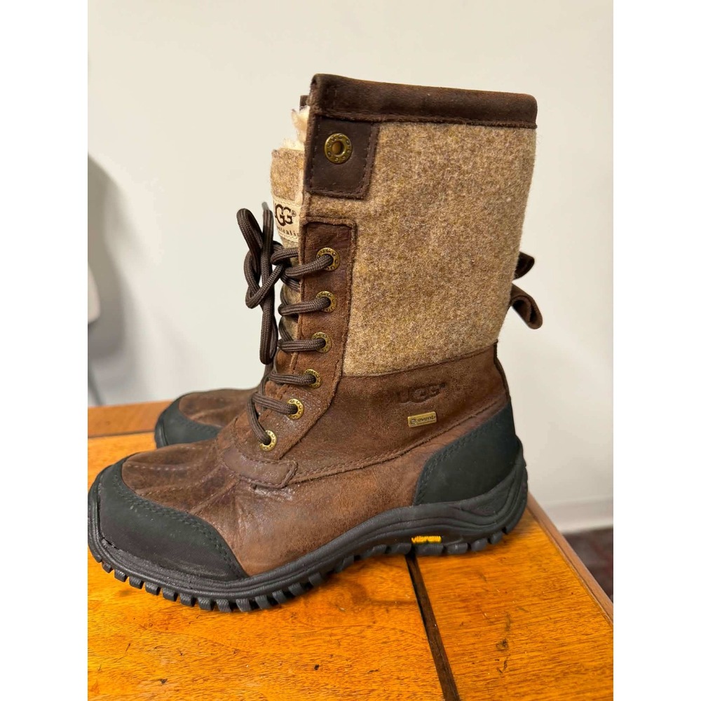 UGG Womens 6 Brown Adirondack II Boots Snow Winter Waterproof Leather Vibram